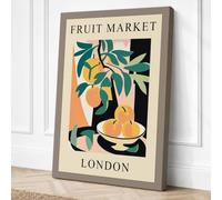 Fruit Market London Art Deco Canvas Wall Art Print 18x12 Inch (46 x 30 cm)