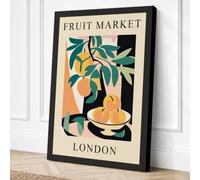 Fruit Market London Art Deco Canvas Wall Art Print 24x16 Inch (61 x 41 cm)