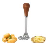 Fruit Masher - Compact Kitchen Mashing Tool, Wooden Handle Potato Crusher for Beans Vegetables Fruits & Meat, Durable Manual Food Preparation Utensil | Ergonomic Cooking Accessory for Home Use