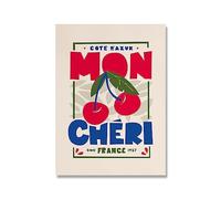 Fruit Mon Cheri Prints Vintage Posters Canvas Painting Kitchen is for Dancing Wall Art Decoration Wall Pictures for Dining Room (Color : A, Size : 30x40cm no Frame)