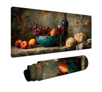 Fruit Mouse Mat 28x16in, Gaming Mouse Pad Grape, Desk Mat with Non-Slip Rubber Base, Gaming Accessories, Mousepad with Stitched Edge, Office Accessories Keyboard Mousepad, for Office Laptop O-2918