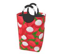 Fruit Of Lychee Pattern, Laundry Hamper, Collapsible Laundry Basket Large Durable Storage Bin with Handles 50L