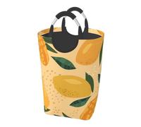 Fruit Of Mango And Leaves Pattern, Laundry Hamper, Collapsible Laundry Basket Large Durable Storage Bin with Handles 50L
