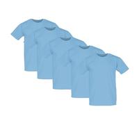 Fruit of the Loom 5-Pack Valueweight T-Shirt Men + Web-Textiles24 Cloth Bag - S M L XL XXL 3XL 4XL 5XL - Various Colour Sets, Sky Blue, XXL