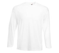 Fruit of the Loom Mens Valueweight Crew Neck Long Sleeve T-Shirt (5XL) (White)