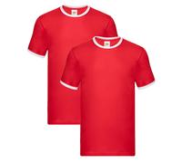 Fruit Of The Loom 61168 Ringer Short Sleeve T-Shirt 165gsm (pack of 2)