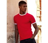 Fruit Of The Loom 61168 Ringer T-Shirt Sunflower/Kelly Green - Size: S S