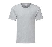 Fruit of the Loom 61442 Mens Iconic 150 V-Neck T-Shirt - Heather Grey - 4XL