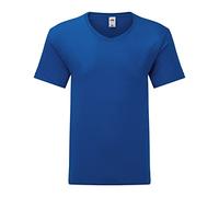 Fruit of the Loom 61442 Mens Iconic 150 V-Neck T-Shirt - Royal Blue - XL