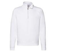 Fruit Of The Loom 62032 Premium Zip Neck Sweatshirt - White - 2XL