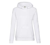 Fruit of the Loom 62038 Women’s Ladies’ Lady Fit Hooded Sweatshirt, Womens, Hoodie, Fruit of the Loom - Lady-Fit Hooded Sweat, White, X-Large
