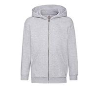 Fruit of the Loom 62045 Kids Classic Hooded Sweat Jacket - Heather Grey - 9-11 Years