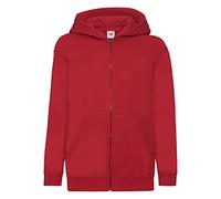 Fruit Of The Loom 62045 Kids Classic Hooded Sweat Jacket - Red - 9-11 Years