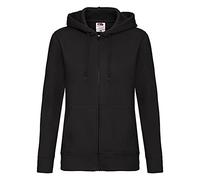 Fruit of the Loom 62118 Ladies Premium Hooded Sweat Jacket - Black - 2XL