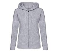 Fruit of the Loom 62118 Ladies Premium Hooded Sweat Jacket - Heather Grey - M