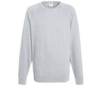 Fruit of the Loom 62138 Lightweight Raglan Sweatshirt - Heather Grey - 2XL