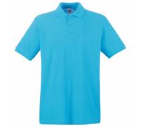 Premium Mens Short Sleeve Polo Shirt - BC1381 - Azure Blue / Azure Blue / M