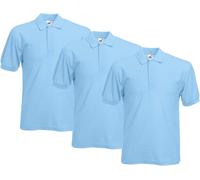 Fruit Of The Loom 63402 65/35 Polycotton Polo Shirt 180gsm (Pack of 3)