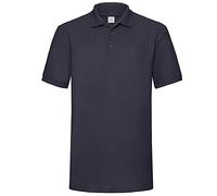 Fruit Of The Loom 65/35 Men's Pique Short Sleeve Polo Shirt, Dark navy blue, L