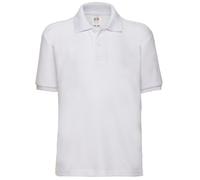 Fruit of the Loom 65 35 Pique Polo Shirt Pack of 2 in White | Size: 3-4 Years Fruit Of The Loom White 3-4 Years
