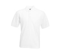 Fruit of The Loom 65/35 Plain Pique Polo Shirts 5 colours Size S to 4XL (4XL, White)