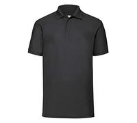Fruit of The Loom 65/35 Plain Pique Polo Shirts 5 colours Size S to 4XL (S, Black)