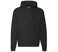 Fruit Of The Loom Adult Super Cotton Hooded Full Zip Sweatshirt, S, Black