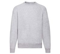 (3XL, Heather Grey) Fruit Of The Loom Adults Unisex Classic Raglan Sweatshirt