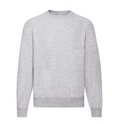 Fruit of the Loom Basic Raglan Sweatshirt (M, Grey), gray, M