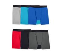 Fruit of the Loom, Big Man - Cotton Stretch Boxer Brief - 6 Pack Red/Blue/Grey, XXL