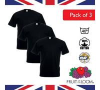 Fruit of the Loom Black T-Shirts Multi-Pack Wholesale Sizes S-5XL 100% Cotton