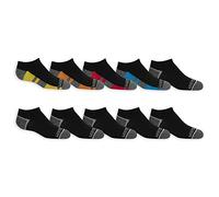 Fruit of the Loom Boys 10 Pairs No Show Socks (Black Multi, Shoe Size: 9-2.5, Black Multi, M
