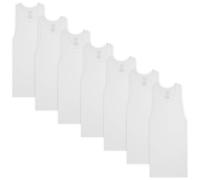 Fruit of the Loom Boys' Eversoft Cotton Undershirts, T Shirts Tops Underwear, Tank 7 Pack-White, L (Pack of 7)