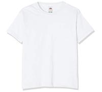Fruit of the Loom Boy's Plain T Shirt, White, 3-4 Years