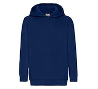 Fruit of the Loom Boy's Pull-over Classic Hooded Sweat, Navy, 7-8 Years UK
