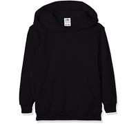 Fruit of the Loom Boy's Pull-over Classic Pull-over Long Sleeve Hooded Sweat, Black (Schwarz 36), 5-6 Years (Manufacturer Size: 116)