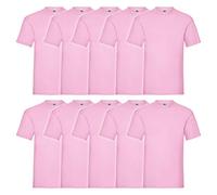 Fruit of the Loom Boy's T-Shirt (Pack of 10) (Light Pink), Years (Size: 12-13) (pack of 10)