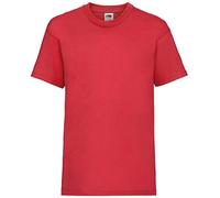 Fruit of The Loom Boys' t-Shirt. - Red - 116 cm