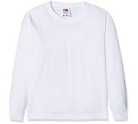 Fruit of the Loom Boy's Valueweight Children's Long-Sleeved T-Shirt Longsleeve, Weiß (White 000), 14 Years