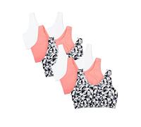 Fruit of The Loom Women's Built Up Tank Style Sports Bra Fashion Colors, Kaleidoscope/Kaleidoscope/White/White/Punchy Peach/Punchy Peach