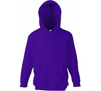 Fruit of the Loom Children’s Hooded Sweatshirt, Purple, 5-6 Years