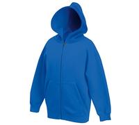 Fruit of the Loom Childrens Classic Zip Hodded Sweatshirt Royal Age 12-13