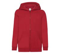 Classic Full Zip Hoodie Fruit Of The Loom Red 5-6 Years