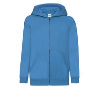 Fruit of the Loom Kids Hooded Sweatshirt Jacket Azure Blue 7-8