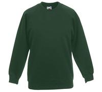 Fruit of the Loom Childrens/Kids Unisex Raglan Sleeve Sweatshirt (5-6) (Bottle Green)
