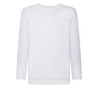 (12-13, White) Fruit Of The Loom Childrens Unisex Set In Sleeve Sweatshirt