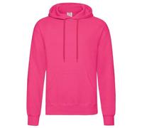 Fruit Of The Loom Classic 80/20 Hooded Sweatshirt Fuchsia Unisex Warm
