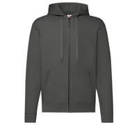 Fruit Of The Loom Classic 80/20 Hooded Sweatshirt Jacket with Double Fabric Hood