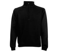 Fruit Of The Loom Classic 80/20 Zip Neck Sweatshirt with Cadet Collar