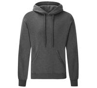 Fruit Of The Loom Classic Hooded Sweatshirt Dark Heather Grey 80/20 Cotton